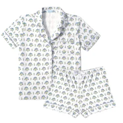 Posy Floral Block Women's Button Front Short Pajama Set