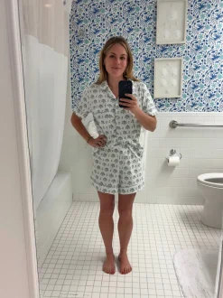 Posy Floral Block Women's Button Front Short Pajama Set