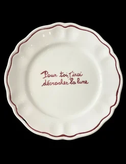 Pour Toi, J'irais Décrocher La Lune Scalloped Plate, Set of 6