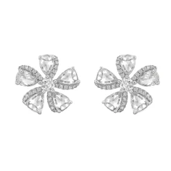 Primavera Flower Diamond Stud Earrings