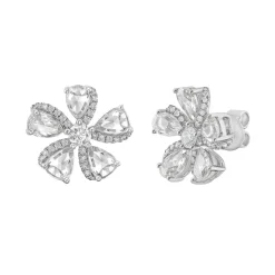 Primavera Flower Diamond Stud Earrings