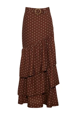 Priya Skirt in Dots Khaki