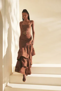 Priya Skirt in Dots Khaki