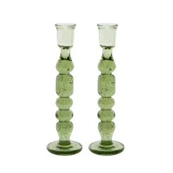 Provence 9" Candlestick, Set of 2 in Basil