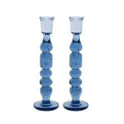 Provence 9" Candlestick, Set of 2 in Chambray