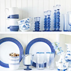 Provence 5" Candlestick, Set of 2 in Chambray