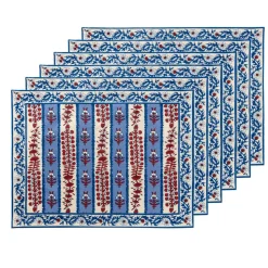 Provence Avignon Mats in Red & Blue, Set of 6