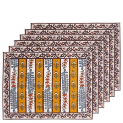 Provence Avignon Mats in Dijon & Blue, Set of 6