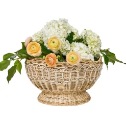 Provence Rattan 15" Bowl in Whitewash