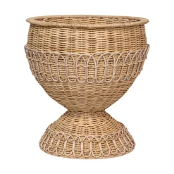 Provence Rattan Medium Urn in Whitewash