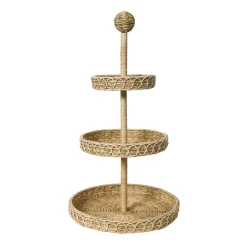 Provence Rattan 3-Tier Shelving Unit in Whitewash