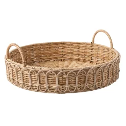 Provence Rattan Whitewash Round Tray