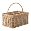 Provence Rattan Whitewash Silverware Caddy