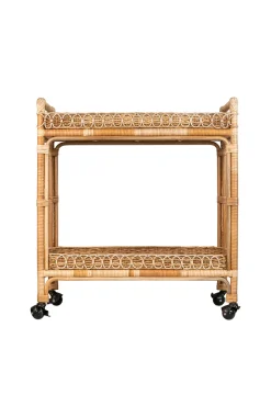 Provence Rattan Whitewash Bar Cart