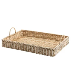 Provence Rattan Whitewash Rectangular Tray