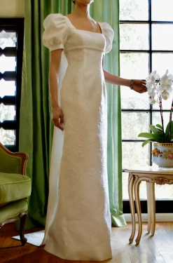 Puffy Sleeve Wedding Gown with Bows