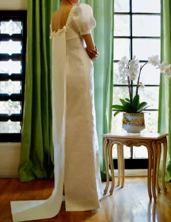 Puffy Sleeve Wedding Gown with Bows