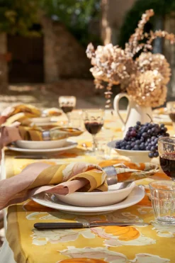 Pumpkin Napkins in Orange & Mustard, Set of 6