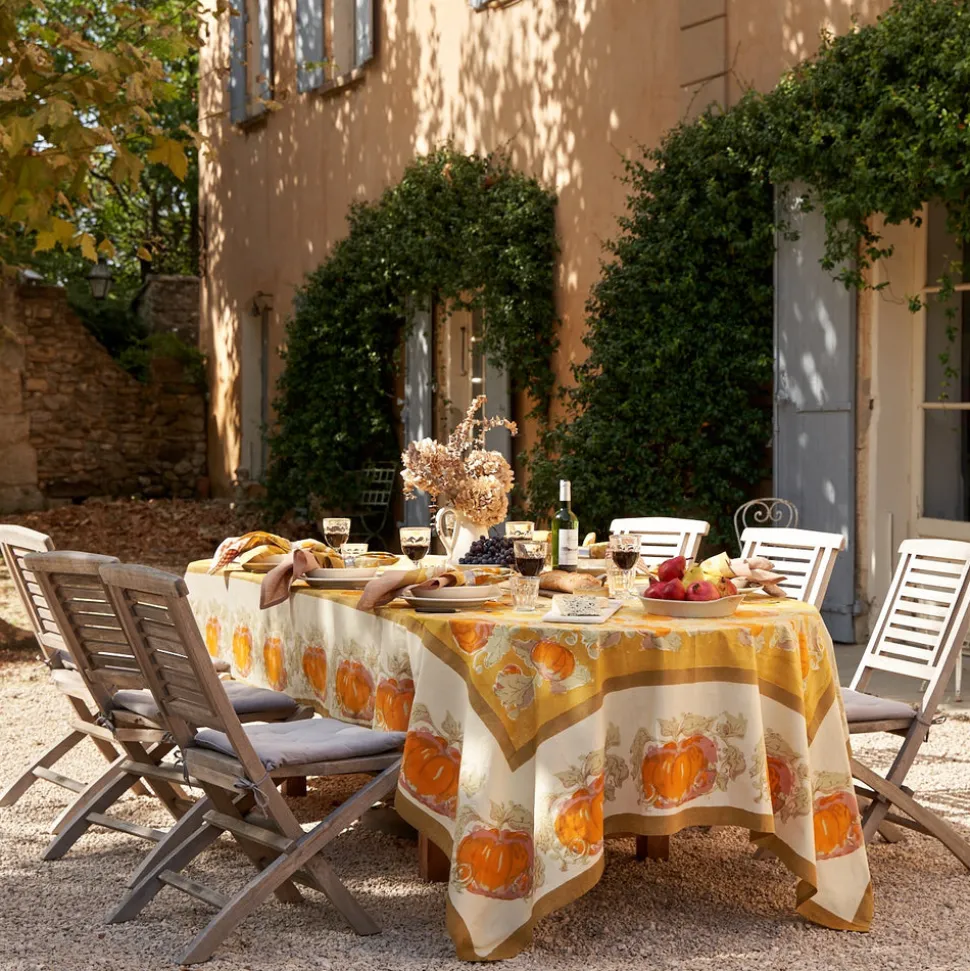 Pumpkin Tablecloth in Orange & Mustard