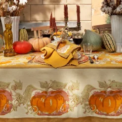 Pumpkin Tablecloth in Orange & Mustard