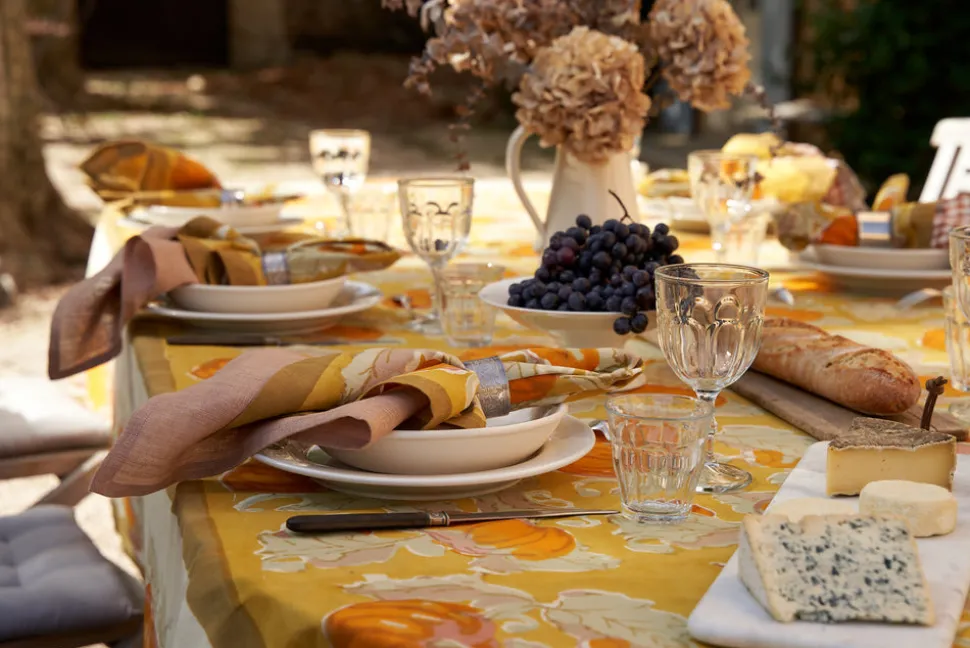 Pumpkin Tablecloth in Orange & Mustard