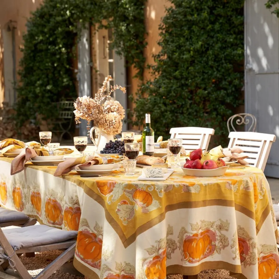 Pumpkin Tablecloth in Orange & Mustard