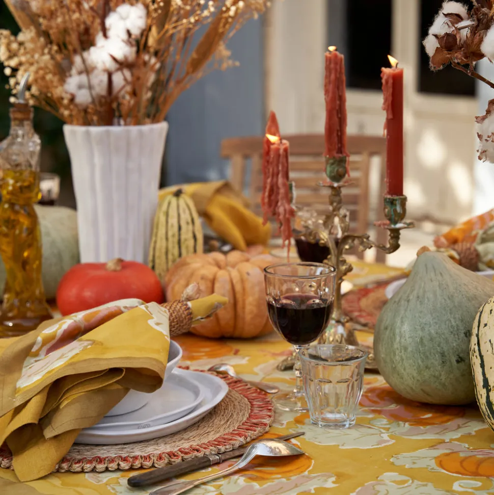 Pumpkin Tablecloth in Orange & Mustard