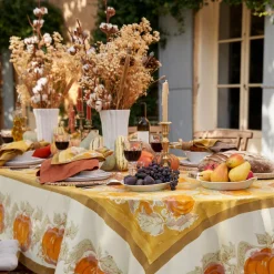 Pumpkin Tablecloth in Orange & Mustard