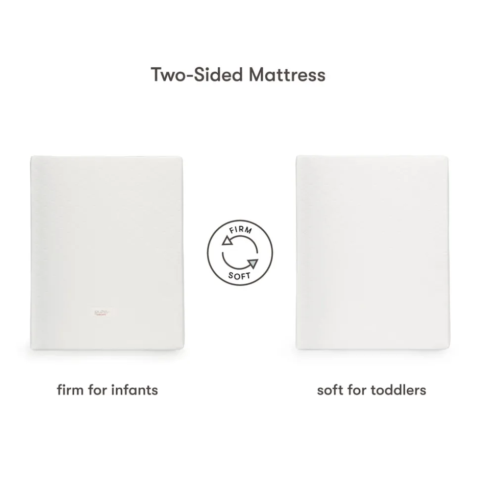 Pure Core Midi Crib Mattress w/ Hybrid Quilted Waterproof Cover (Lightweight) in White