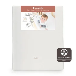 Pure Core Midi Crib Mattress w/ Hybrid Quilted Waterproof Cover (Lightweight) in White