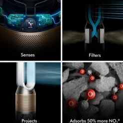 Purifier Humidify + Cool De-Nox PH2 in White & Gold