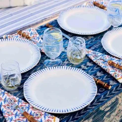 Puro Marbled Stemless Wine Glass in Blue