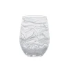 Puro Marbled Stemless Wine Glass in White