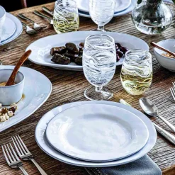 Puro Marbled Stemless Wine Glass in White