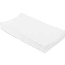 Quilted Changing Pad Cover in GOTS Certified Organic Muslin Cotton in White