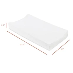 Quilted Changing Pad Cover in GOTS Certified Organic Muslin Cotton in White
