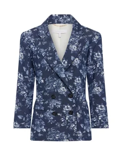 Quinn Denim Twill Jacket in Floral Navy