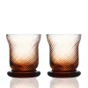 Quinn Optic Votive Holders Amber, Set of 2