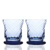Quinn Optic Votive Holders in Ocean, Set of 2