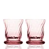 Quinn Optic Votive Holders in Rose, Set of 2