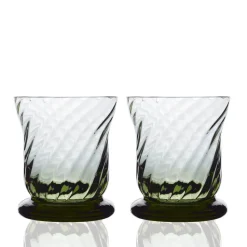 Quinn Optic Votive Holders in Smoke, Set of 2