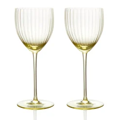 Quinn Optic White Wine Glasses Citrine, Set of 2