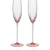 Quinn Rose Champagne Flute Glasses, Set of 2