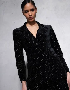 Quinn Velvet Jacket in Crystal Black