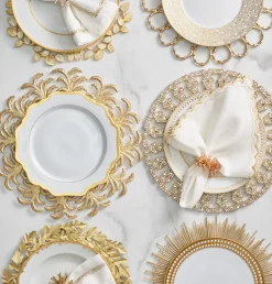 Radiate Charger in Gold, Set of 4