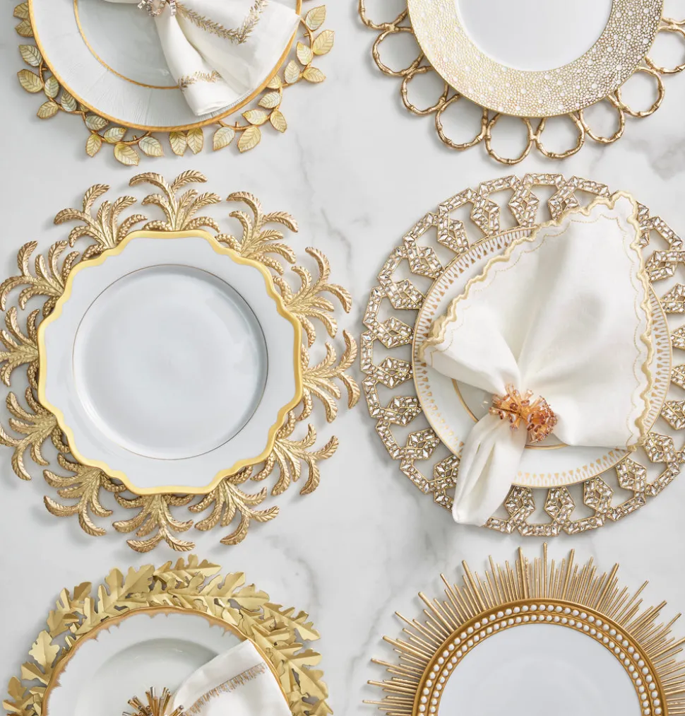 Radiate Charger in Gold, Set of 4