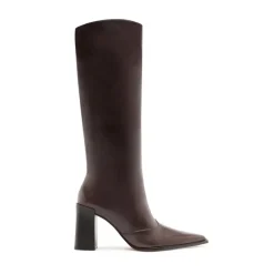 Raffaela Up Leather Boot in Dark Chocolate