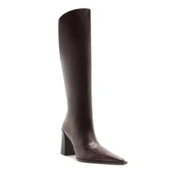 Raffaela Up Leather Boot in Dark Chocolate
