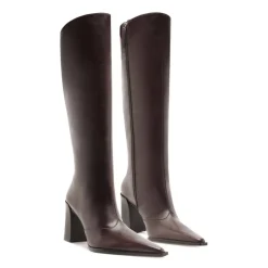 Raffaela Up Leather Boot in Dark Chocolate