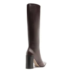 Raffaela Up Leather Boot in Dark Chocolate